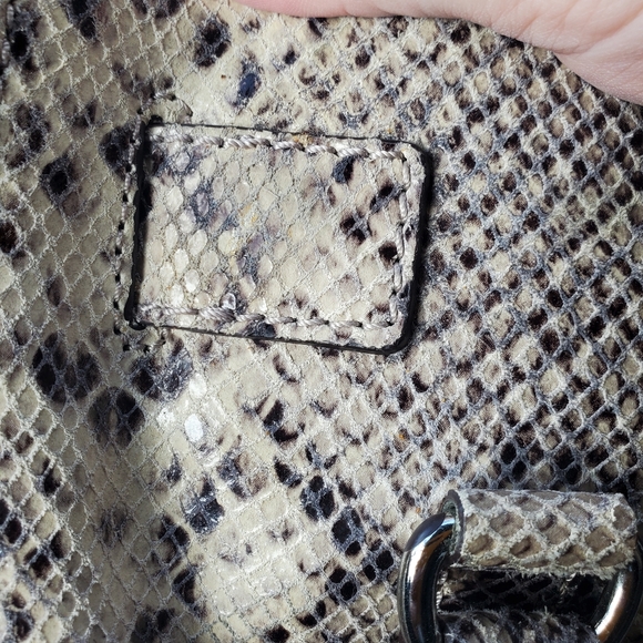 Michael Kors Hamilton Python Snake Embossed Leather Shoulder Bag - Picture 12 of 16